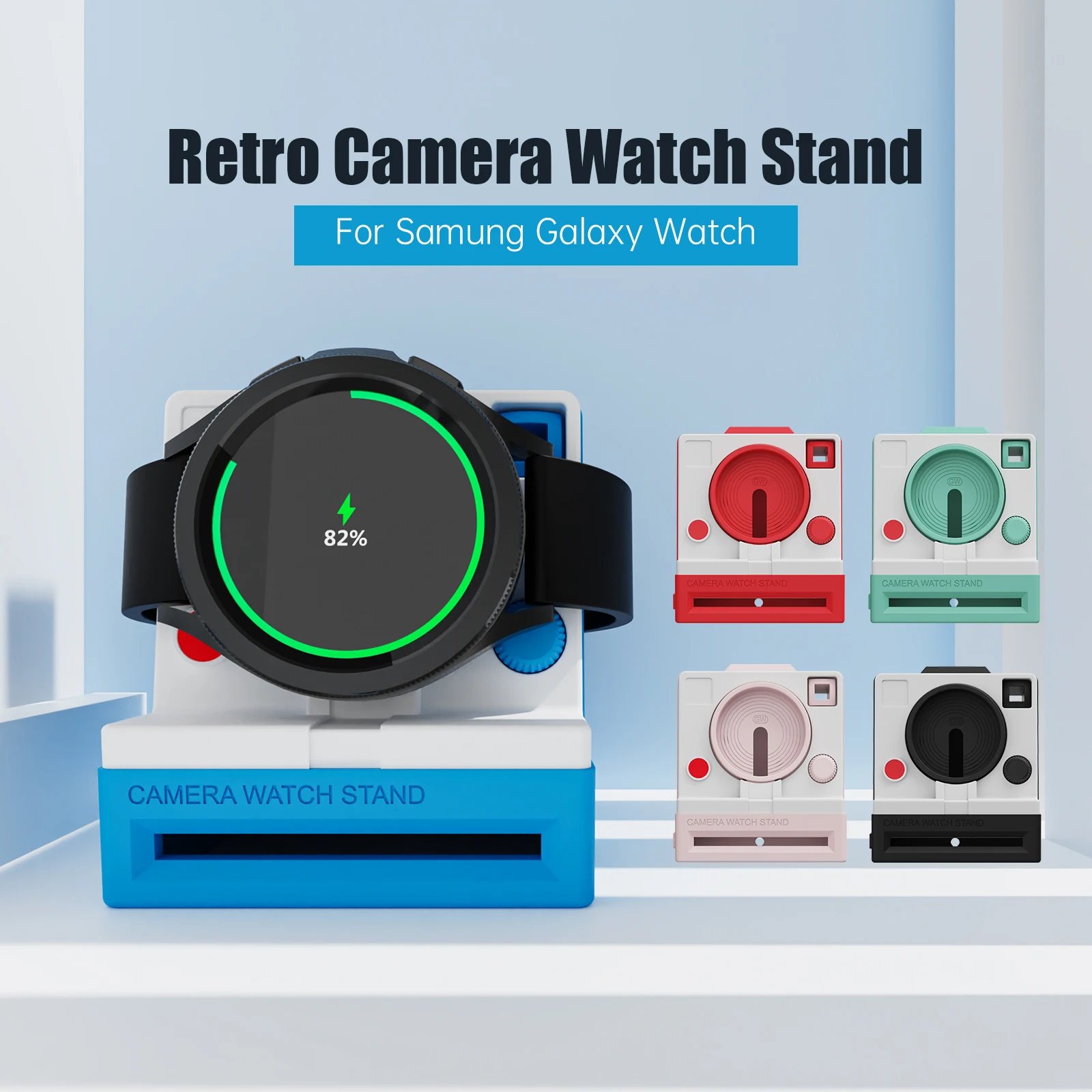 

Подставка для зарядного устройства в стиле ретро для Samsung Galaxy Watch 4 Watch 4 Classic Dock Bracket Adapter for Galaxy Watch 3 Active 2 Station Holder