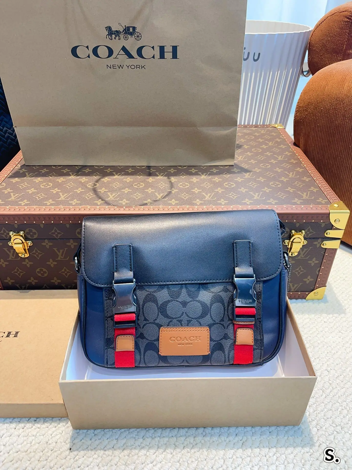 Coach Tote Copy 1:1 2024 Новый мужской рюкзак портфели уличная сумка на плечо с верхней