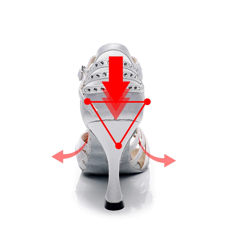 Woman Rhinestone Latin Dance Shoes White Stain Silk Ballroom Salsa Dancing Shoes Kids Soft Bottom Latino Shoes Heel 7.5cn/9cm