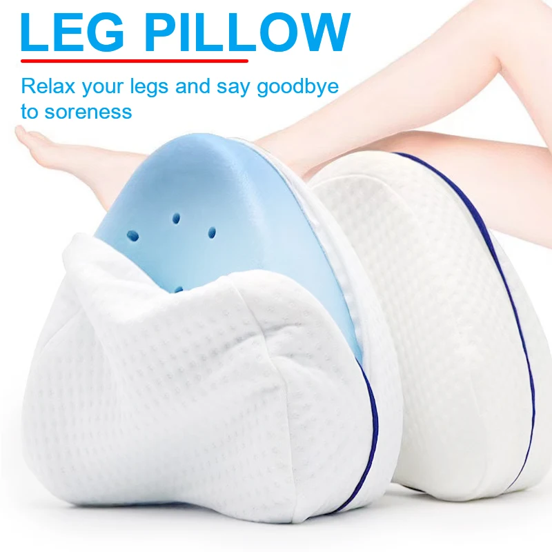 

Orthopedic Knee Leg Memory Foam Pillow Pregnancy Body Wedge Foot Cushion for Side Sleeper Sciatica Relief or Pillowcase