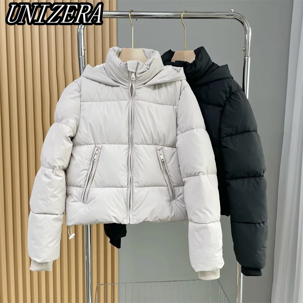 

UNIZERA Autumn and Winter New Women's Clothing Laminated Padded Jacket Jacket Warm Commuting Long-sleeved Hooded 4432709