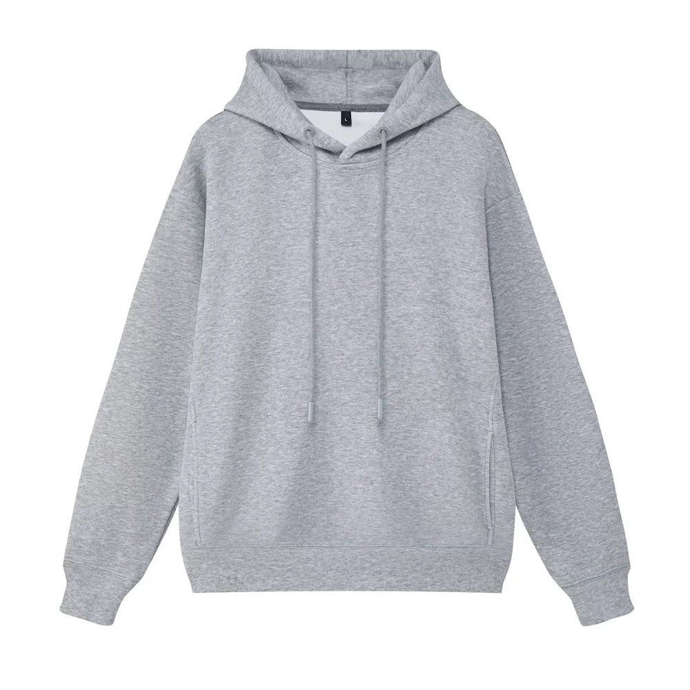 Hooded Sweatshirt Men Jumpers Soft Oversized Hoodie Light Plate Long Sleeve Pullover Solid Hip Hop Fashion