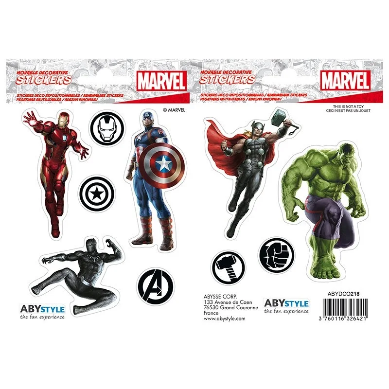 Наклейки ABYstyle Marvel Avengers X5 Stickers – 16x11cm / 2 sheets (ABYDCO417)
