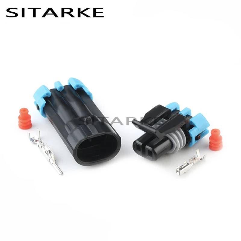 

5 комплектов, 2-контактный автомобильный уплотнительный ящик, датчик температуры воды, соединительная линия, штекер корпуса для Buick Lacrosse Excelle 12052641 12162000