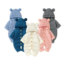 baby romper boys girl knitted hooded clothes autumn newborn romper hooded jumpsuit romper clothes outfit 0 24m