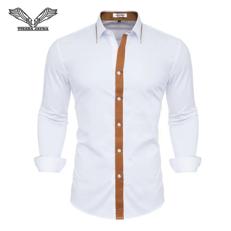 2018 Fashion Men's Shirts Long Sleeve Slim Fit Men's Casual Shirts Formal Dress Shirts Men Clothes 2018 Turn-Down Collar N5045