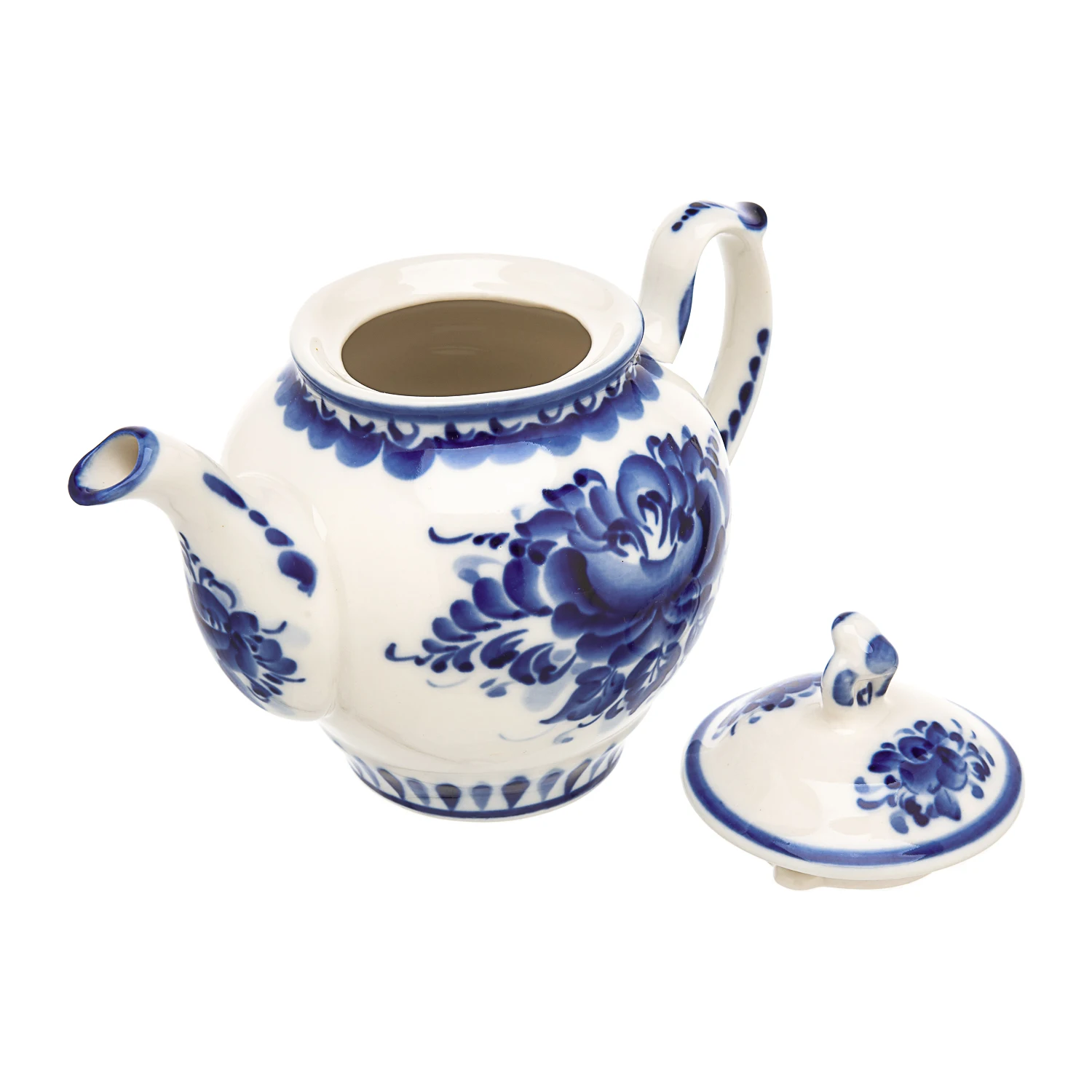 электрозаводская гжель. гжель снегири. электрозаводская гжель. электрозаводская гжель. конус с росписью гжель кобальт 4л.