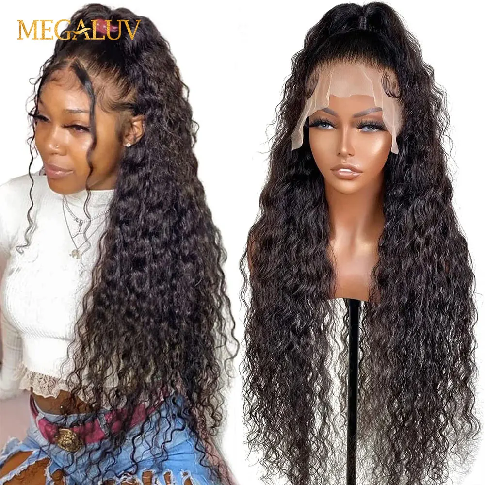 

30 32 Inch 13x4 Lace Front Wig Water Wave Human Hair Wigs For Women Preplucked With Baby Hair Frontal Wig 8-32 Fast Shipping