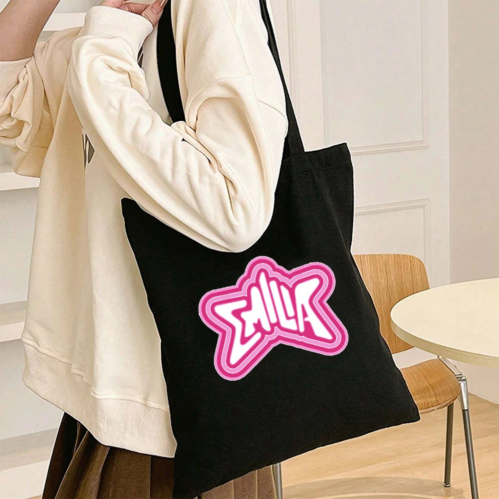 Альбом MP3 Emilia Mernes женская сумка через плечо с принтом Холщовая Сумка-тоут в стиле