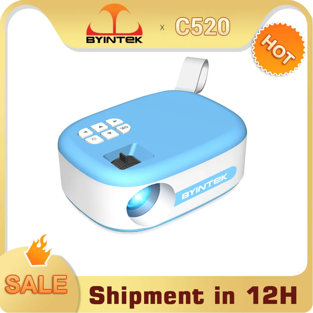 Портативный проектор BYINTEK C520 домашний кинотеатр с ЖК-дисплеем светодиодные