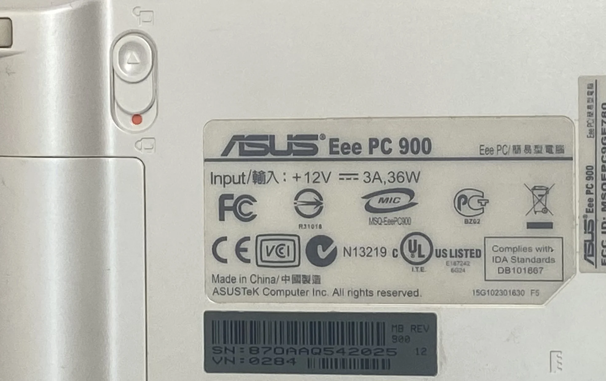 Нетбук Asus Eee PC 900 1ГБ/15ГБ/Intel Celeron M 8.9" UHD Graphics 600 Портативный компьютер с поддержкой HDMI Ноутбук с двухдиапазонным Wi-Fi для бизнеса и работы в офисе.