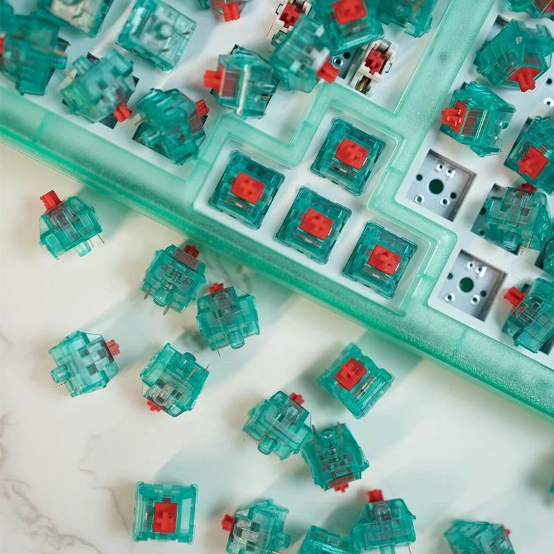 

Red Keyboard Switches Custom Bulbasaur Color 3 Pin 60g Linear Switch For Mechanical Keyboard Accessories Factory Lubricated GH60