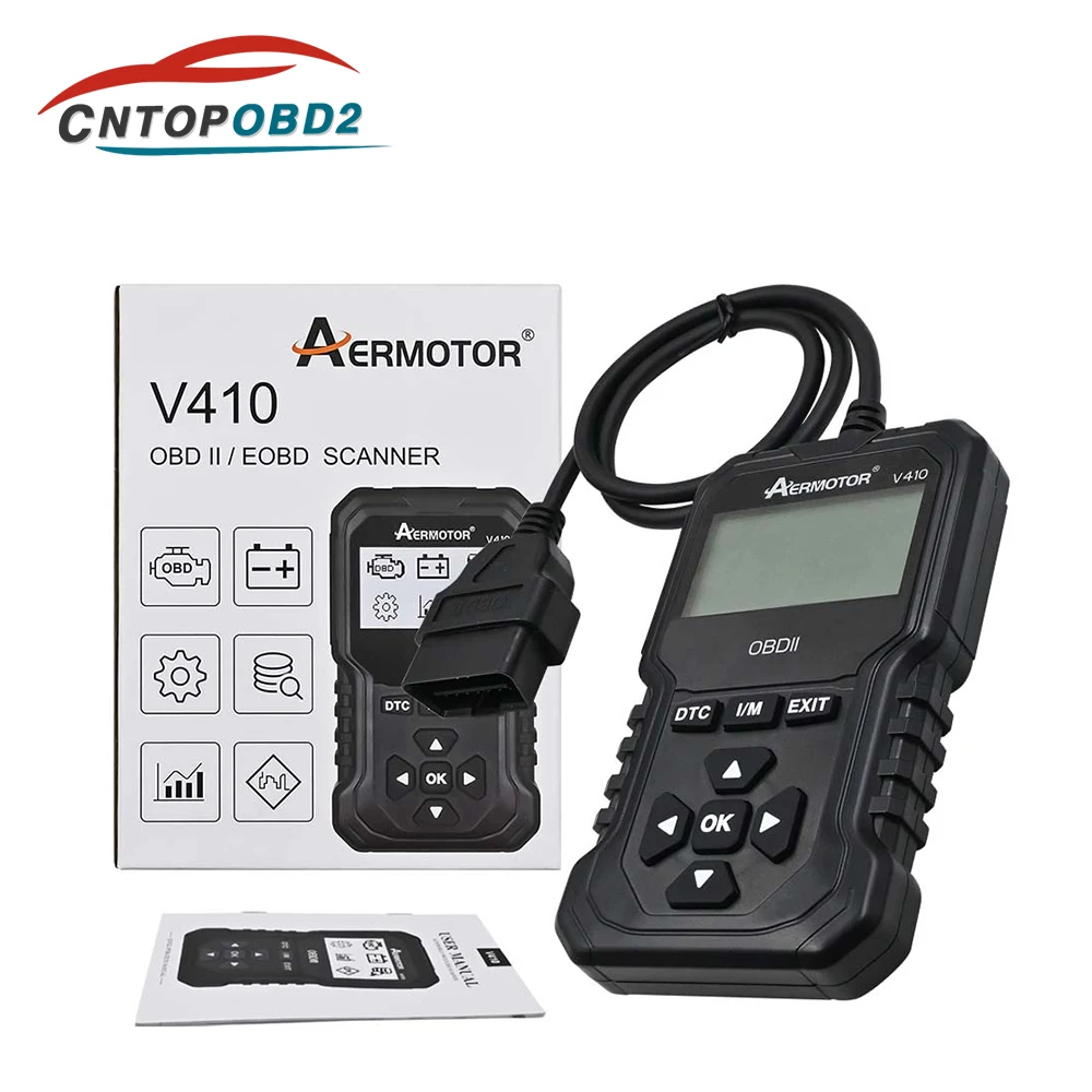 

Оригинальный автомобильный полный OBD2 диагностический инструмент V410, автомобильный профессиональный считыватель кодов, сканер, проверка считывания и записи неисправностей двигателя
