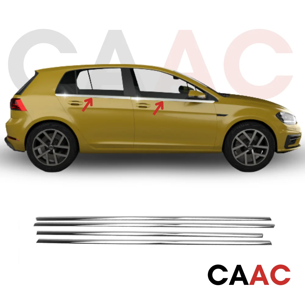 

4 шт., хромированные стеклянные молдинги для VW GOLF 7 MK7 2013-2020