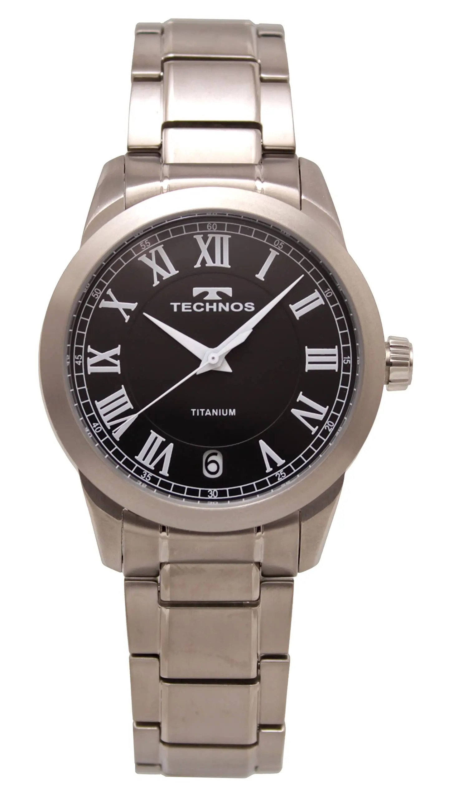 [Technos] Титановые часы с датой T9B56IB Мужские серебряные