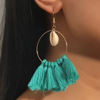 geometric braided shell tassel earrings for women party wedding pendant earrings fashion jewelry earrings pendientes