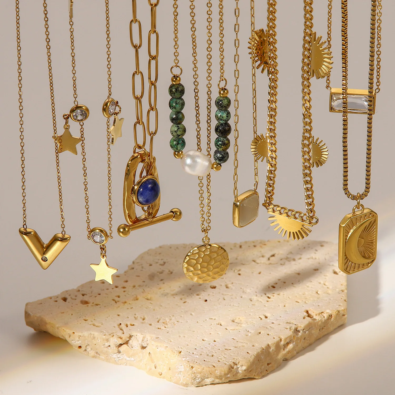 Ожерелье Uworld из нержавеющей стали с подвеской водонепроницаемый двухслойный