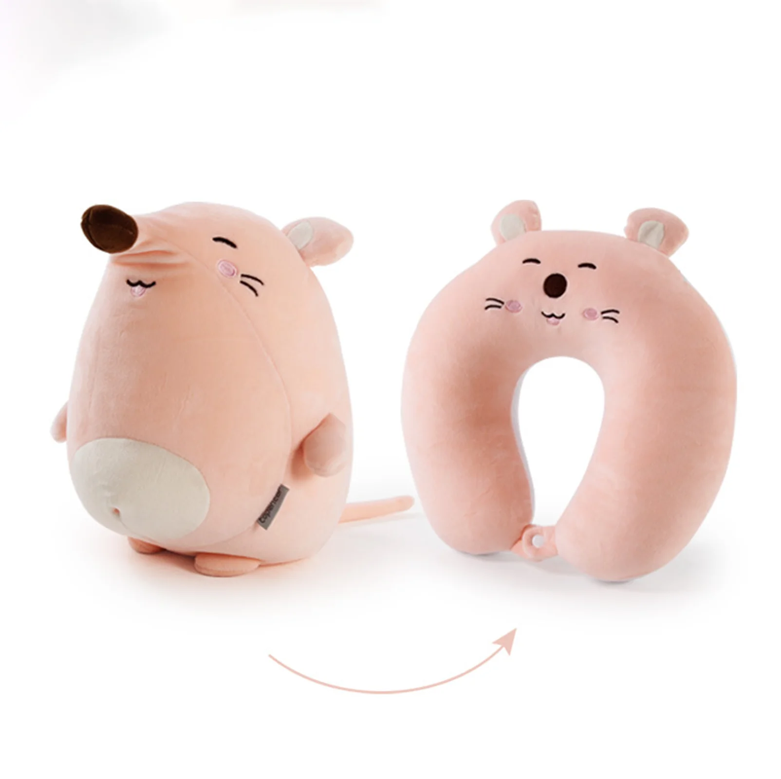 

Cute Neck Pillow Decorative Pet 2-in-1 Microfiber Food-grade Foam Particles (4 options available)