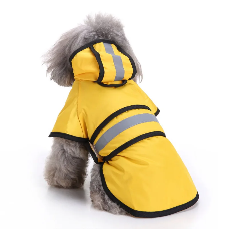 

Pet Small Dog Raincoat Reflective Waterproof Clothes Hooded Jumpsuit Rainwear for Small Medium Large Dogs