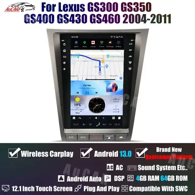 AuCar 12 1 &quotAndroid 13 мультимедийный DVD-плеер Carplay GPS-навигация сенсорный экран радио для