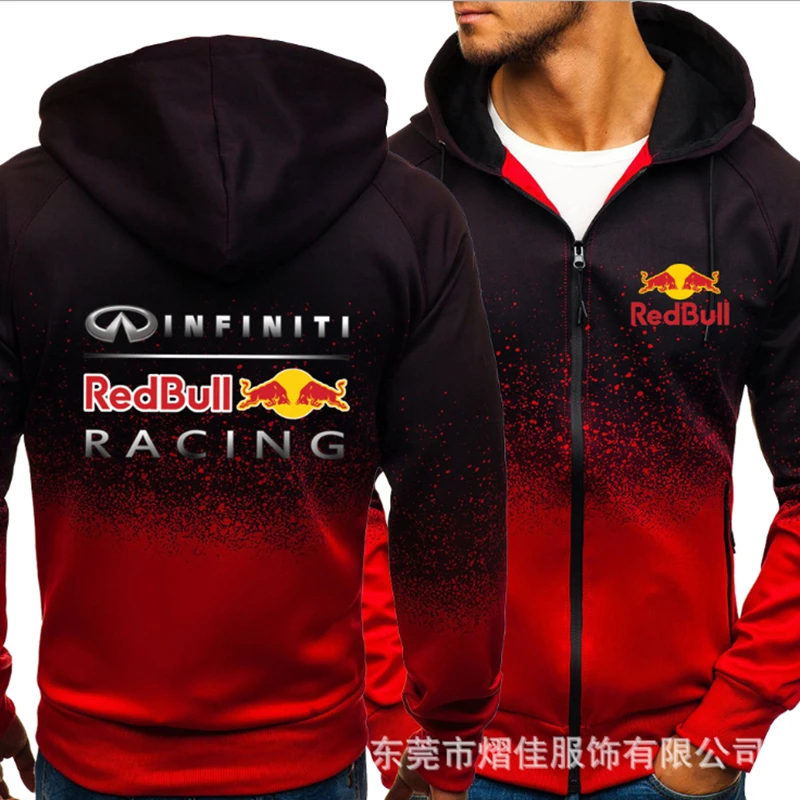 

Новинка, худи Red Bull X-sports с логотипом, градиентные толстовки, Мужская демисезонная флисовая куртка на молнии, Мужская толстовка в стиле Харад...