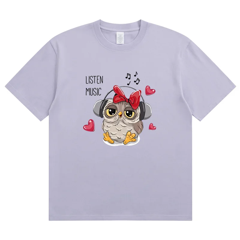 Летняя Новинка модная спортивная женская футболка с рисунком совы любви