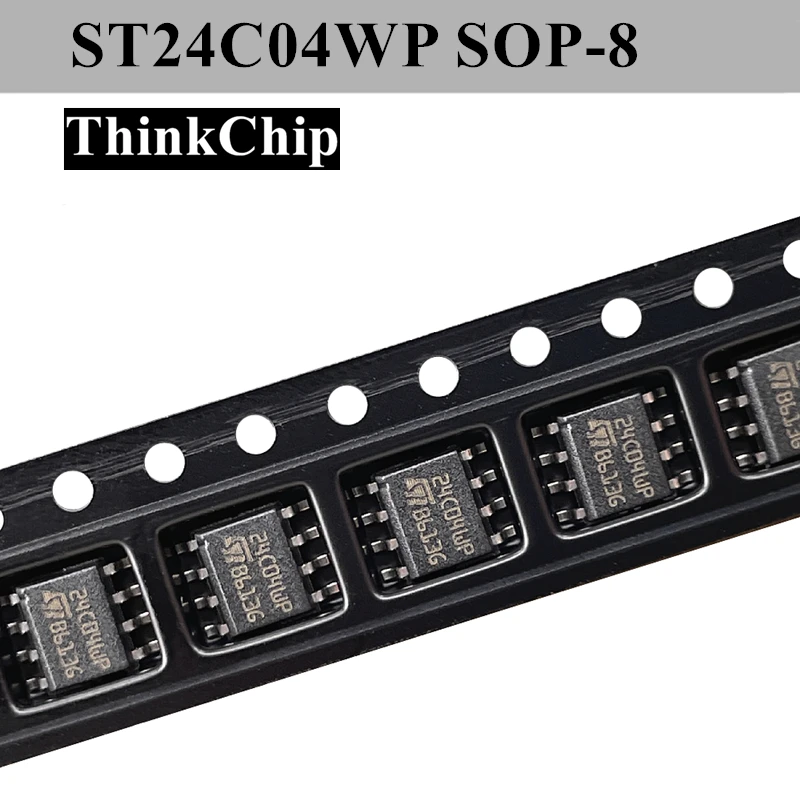 (100pcs) ST24C04WP 24C04 ST24C04 24C04WP M24C04-WMN6TP M24C04 SOP-8 SMD EEPROM Memory 100% New original