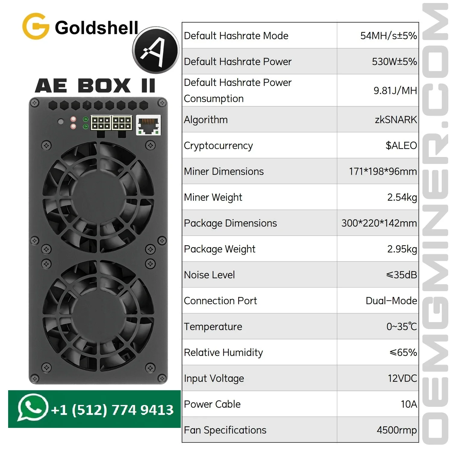 Новый Goldshell AE-BOX II 54 МГц/с 530 Вт Aleo Coin Miner Алгоритм zkSNARK Домашнее майнирование Silent AE BOX