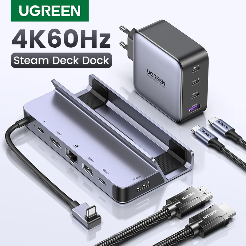 UGREEN USB C док-станция типа C к HDMI 4K60Hz RJ45 PD100W док-станция для паровой палубы переключатель для MacBook Pro Air PC USB 3,0 концентратор