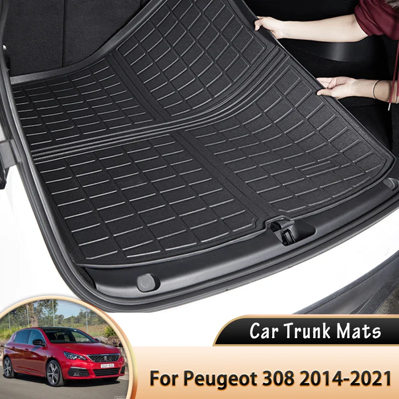 

EVA Car Rear Trunk Mat Waterproof Protective Liner Trunk Tray Floor Mats for Peugeot 308 II Hatchback T9 2014~2021 Accessories