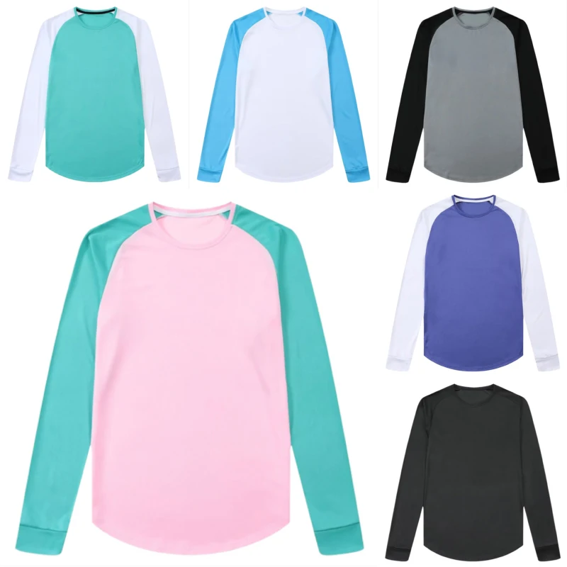 

22-23 Men Long-Sleeved Running Wear Breathable Sports Gym Shirt Quick Dry Bodybuilding Tops Casual Pullover Streetwear