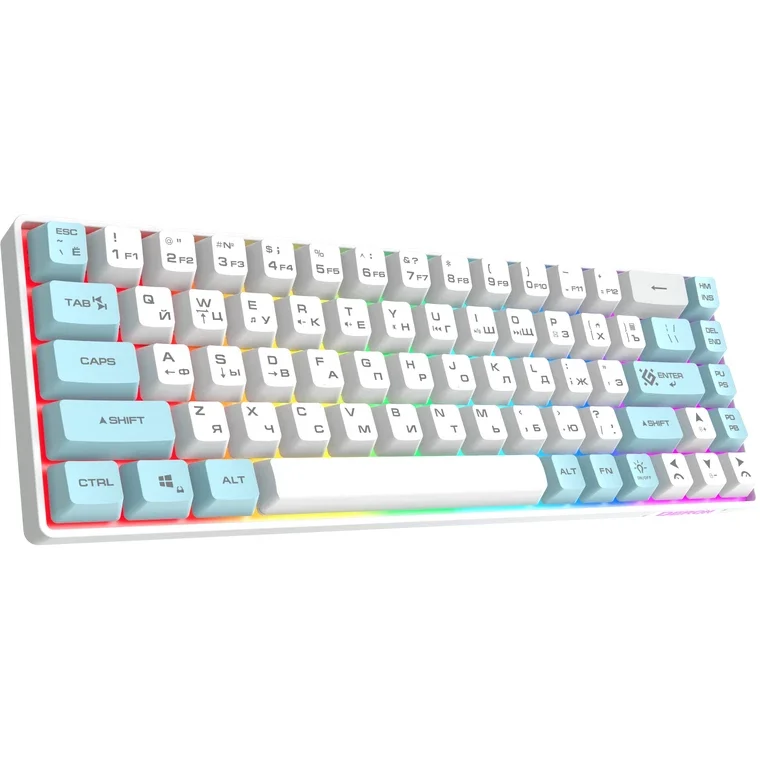 Клавиатура Defender Deron GK-098 USB белый/голубой тип подключения: беспроводная интерфейс: