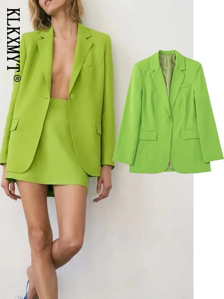 

KLKXMYT TRAF Женский блейзер 2022 офисная одежда женские куртки с длинным рукавом винтажный Женский блейзер костюмы Женское пальто наряд