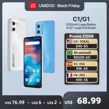 UMIDIGI C1 G1 Phone, Unlocked Android Smartphone MTK6739 2GB 32GB 6.52' 13MP Main Camera 5150mAh Global Version Cellphone