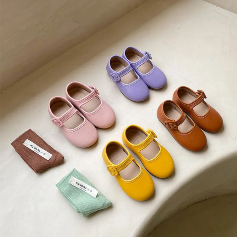 

Spring Kids Shoes Children Casual Shoes Baby Girls Candy Color Fashion Loafers Toddler Ballet Flats Girls Moccasin Mary Jane New