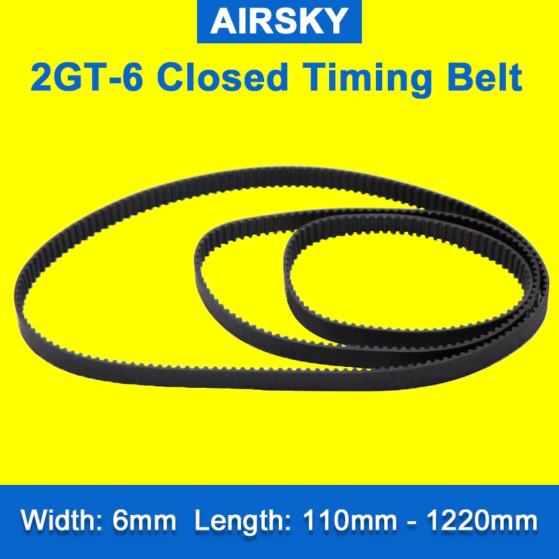 

Closed Loop Rubber GT2 Timing Belt 2GT-6 3D Print Part For UM2 Ultimaker Slider 110 160 200 280 300 400 610 752 852 1220mm