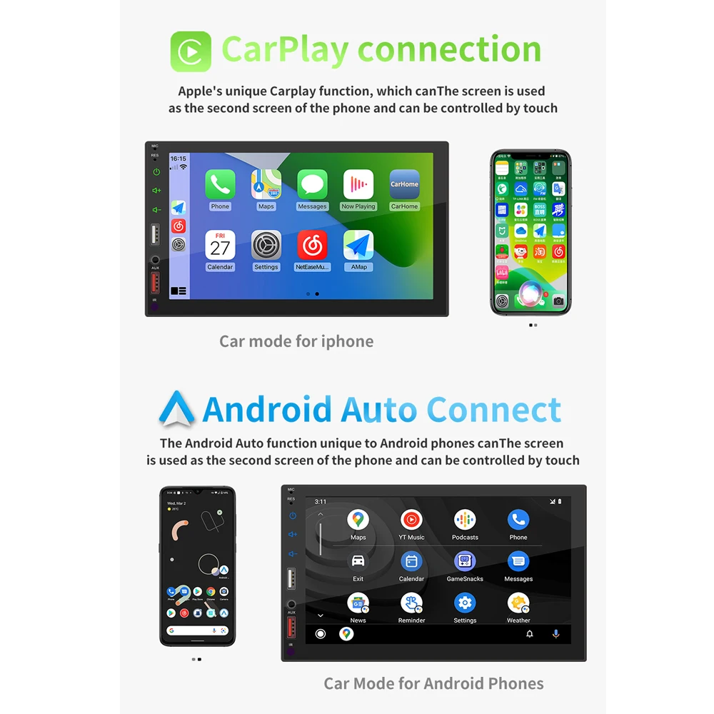 Фото Car Streo Carplay Android Auto 7 