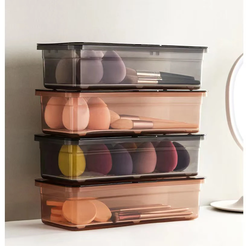 Коробка для хранения косметических кистей макияжа с крышкой Пыленепроницаемая
