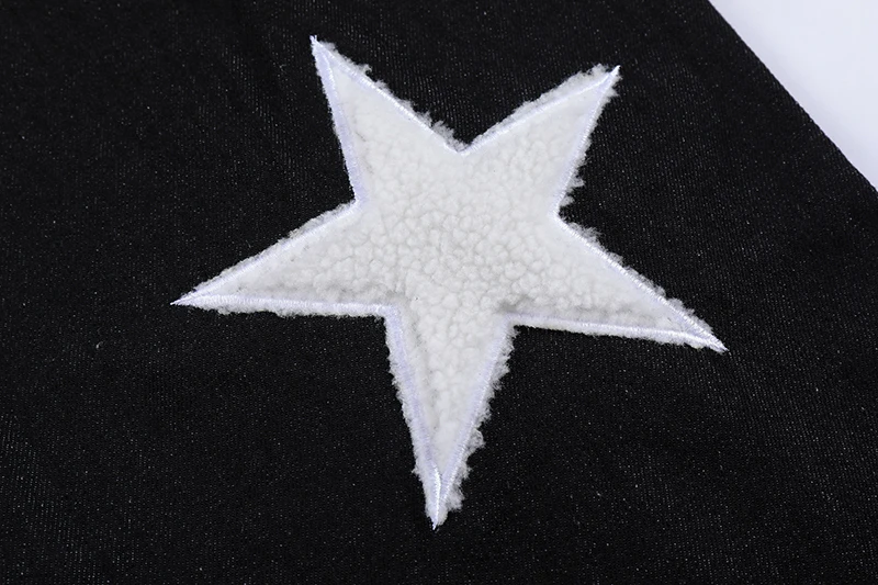 INS Fashion Stars Embroidery Side Sashes Streetwear Mens Jeans Retro Patchwork Baggy Casual Denim Trousers Oversized Pantalones