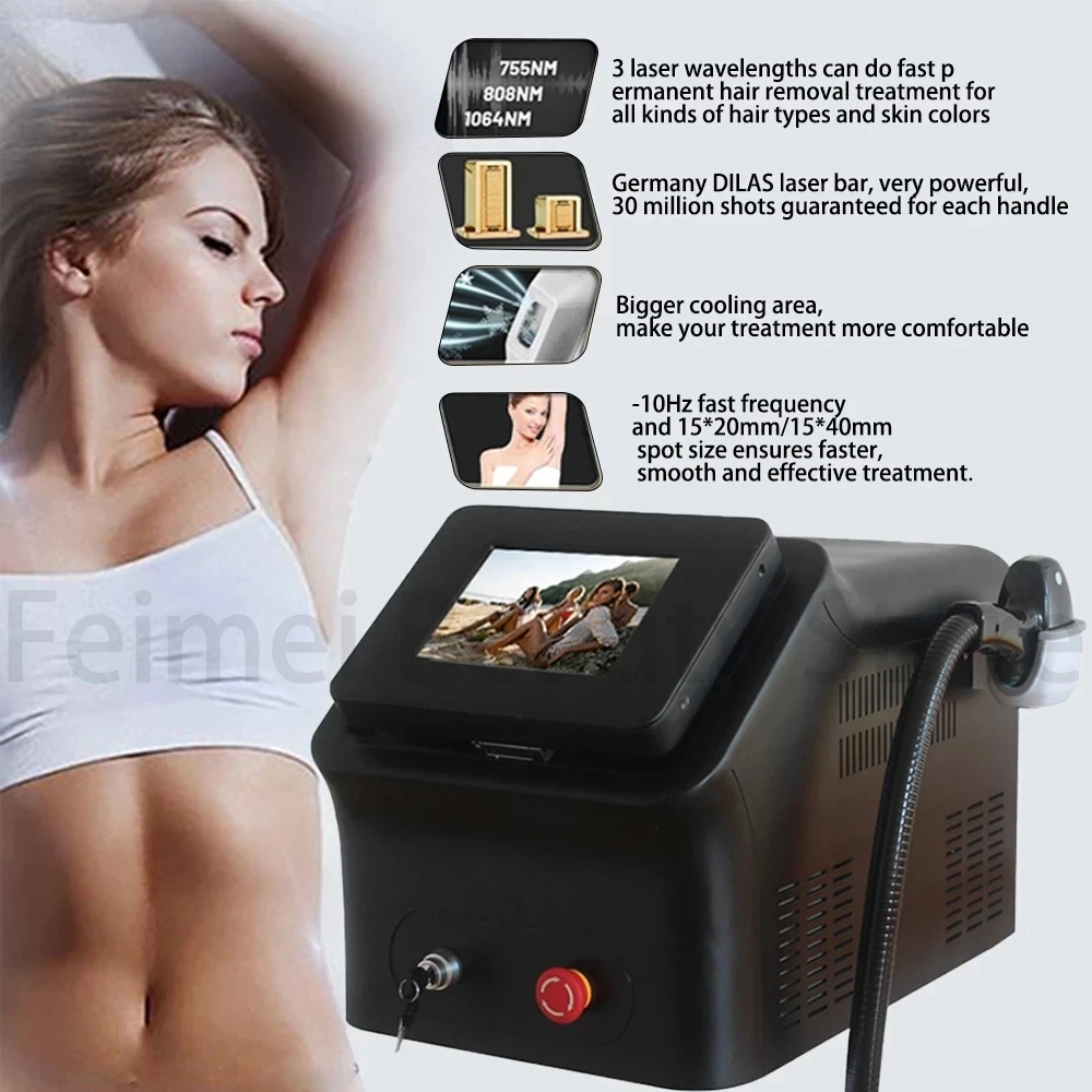 

2000w depilation beauty equipment ice titanium device 808 755 1064 nm diode laser hair removal machine price