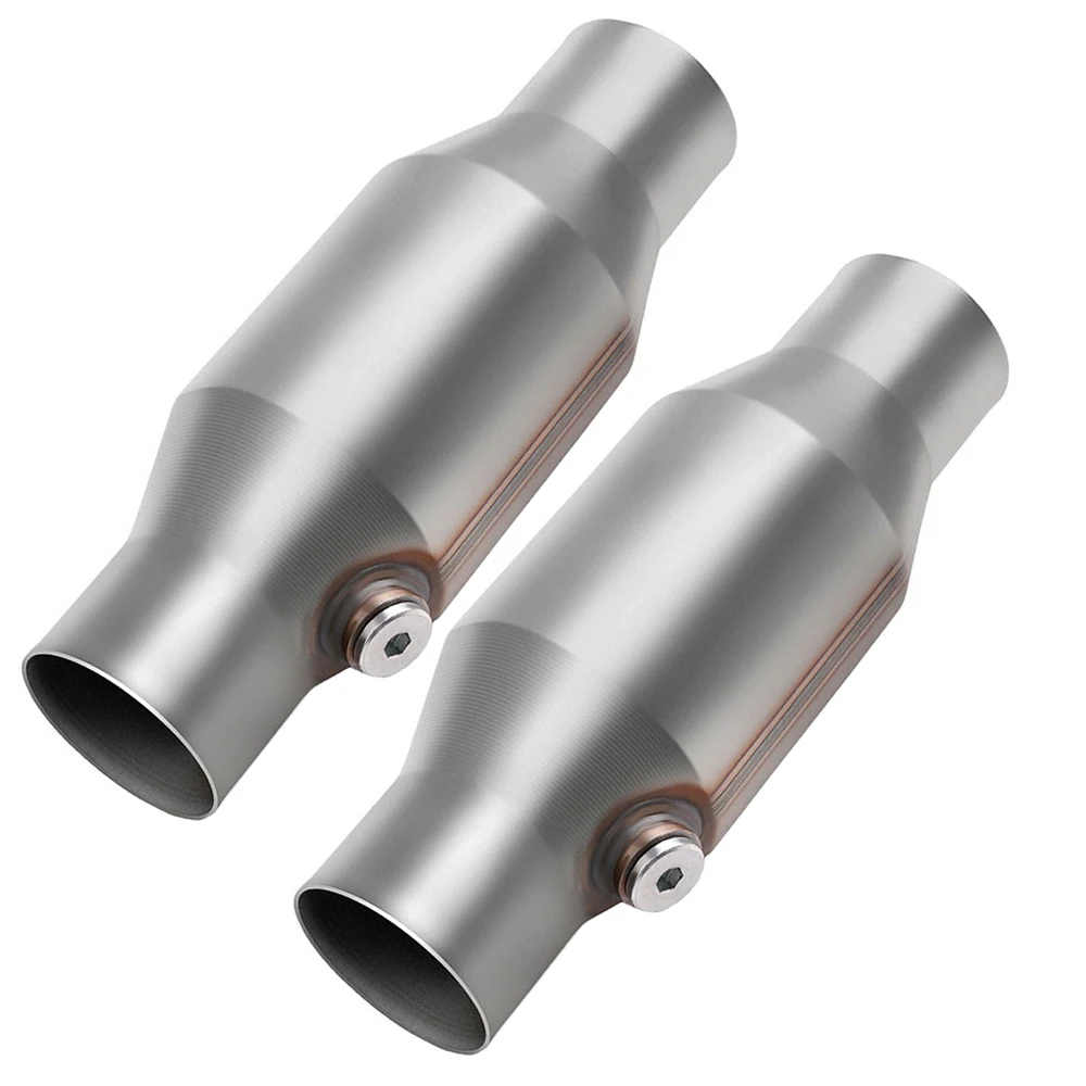 

2PCS 2.5" Inlet/Outlet EPA Universal Catalytic Converter w/O2 Sensor Port