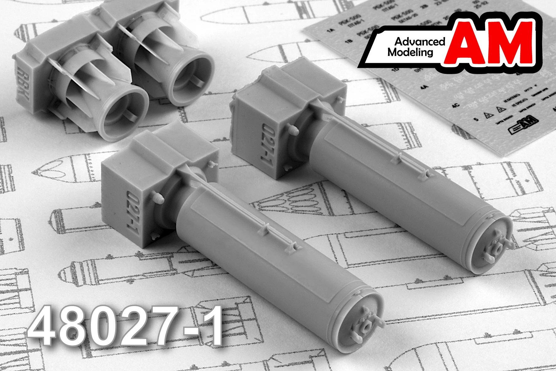 Advanced Modeling AMC72027-1 РБК-500 АО-2 5 РТМ (2шт.) без носового обтекателя /разовая бомбовая