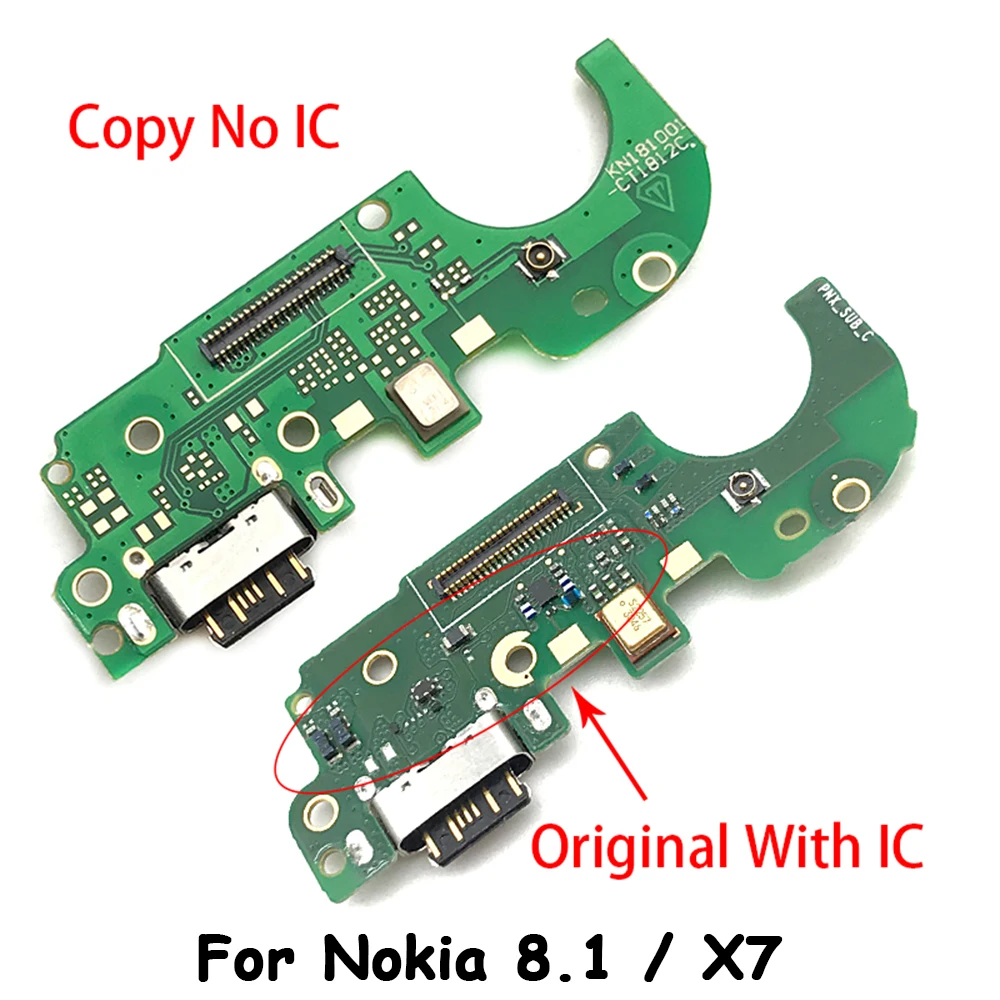 

Original New USB Charger Charging Plate Connector Board With Microphone Flex Cable For Nokia 8.1 X7