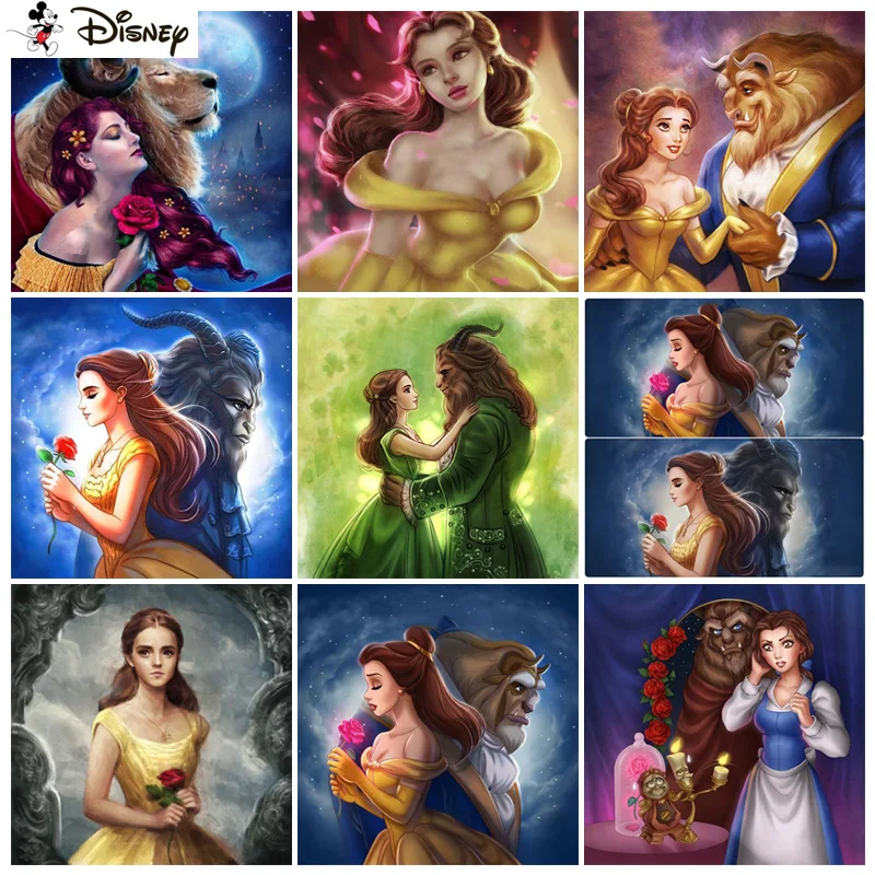 

Алмазная 3D картина Диснея «мультяшная красавица», Набор для вышивки крестиком «сделай сам», квадратная, круглая вышивка