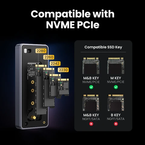 UGREEN 40 Гбит/с NVMe SSD чехол SSD корпус M.2 к USB4.0 адаптер для M.2 NVME PCIE встроенный охлаждающий жилет Алюминиевый Чехол