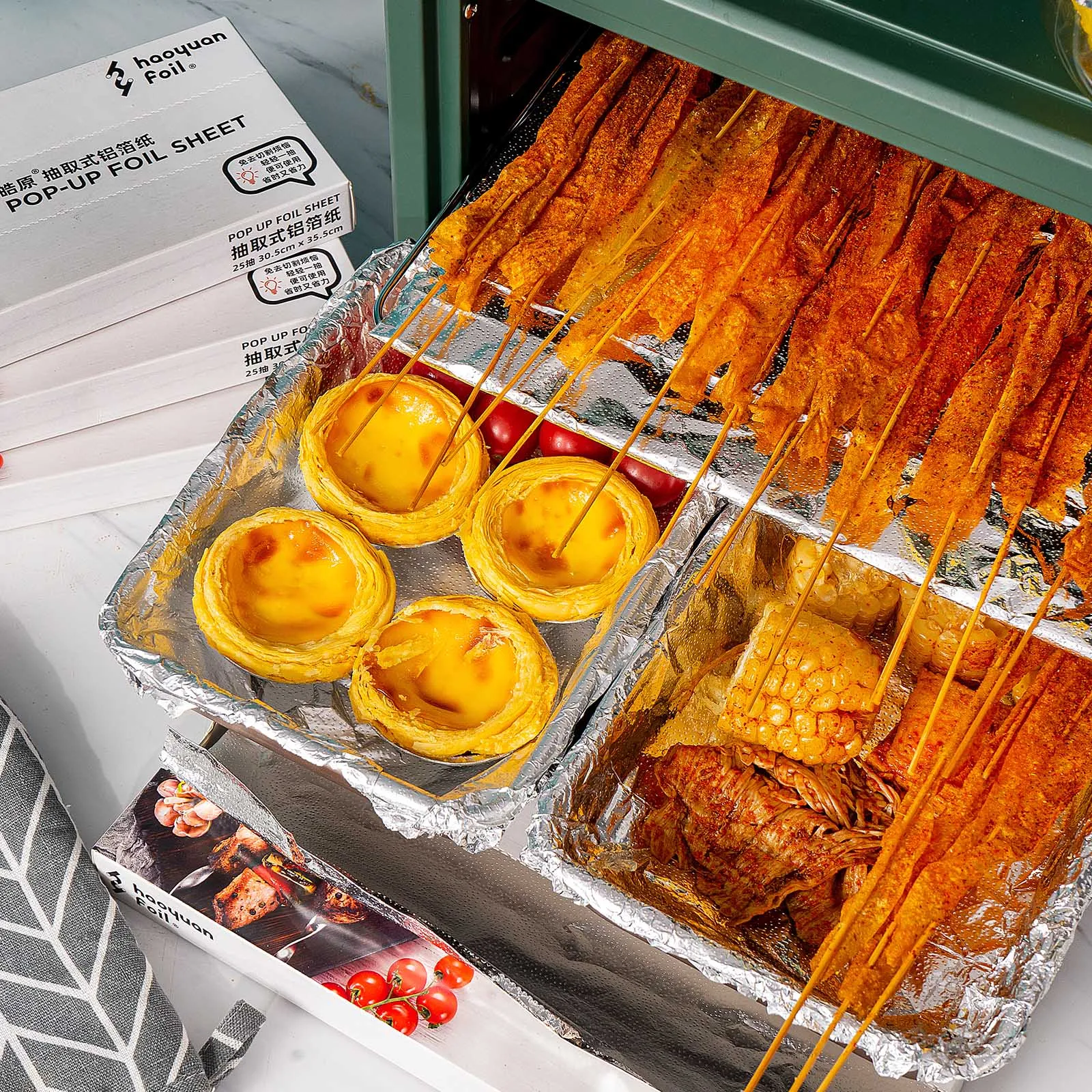 

aluminum food foil Sheets 500 Interfolded Foil Sheets Tinfoil Wraps Easy to Extract Delis Catering Food kitchen accessories