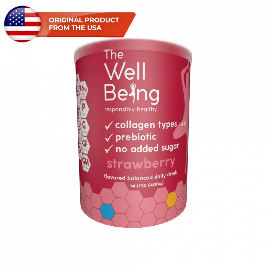 The Wellbeing Collagen Beverage Смесь для приготовления клубничного напитка с коллагеном тивов