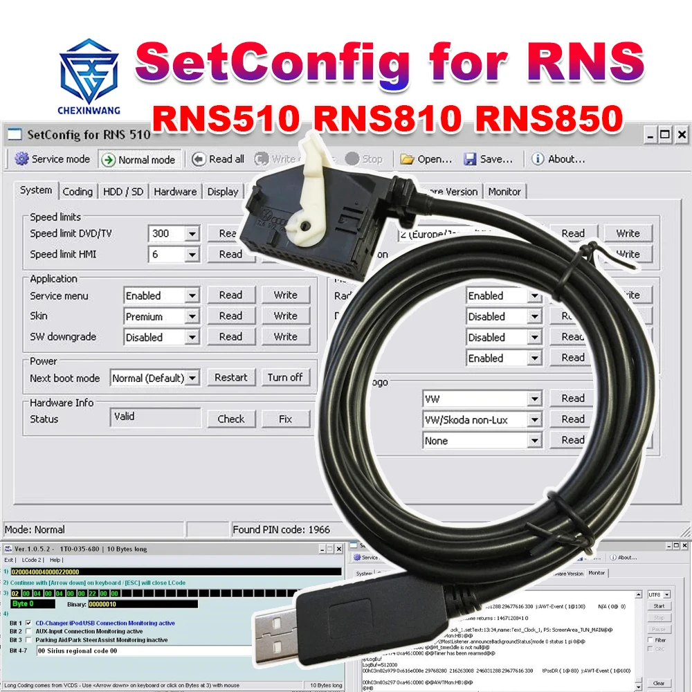 Диагностический сканер setконфигурации 2.8.1 и 2.5.1 Obd2 для идентификации RNS RNS510 RNS810