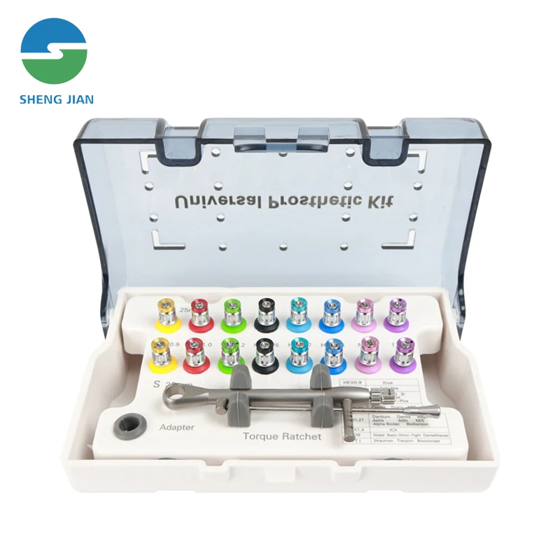 

New Dental Universal Prosthetic Tool Kit 8 Size Implant Torque Screwdrivers Wrench Dental Implant Restoration 10-70NCM