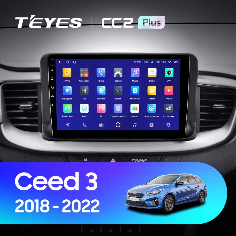 TEYES CC2L и CC2 Plus Штатная магнитола For Киа Сид 3 Kia Ceed CD 2018 - 2022 Android до 8-ЯДЕР 4 + 64ГБ 16*2EQ DSP